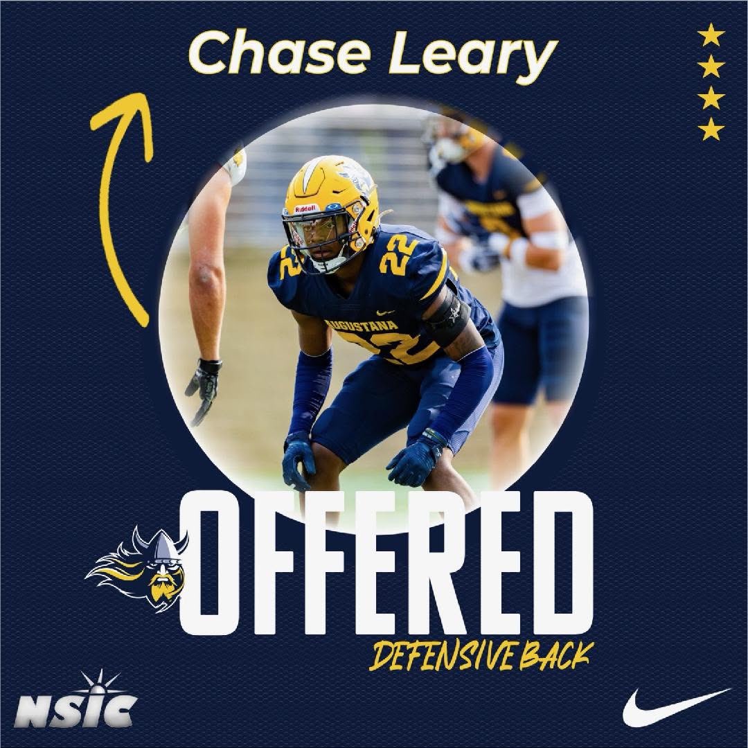 Chase Leary (@chase_leary_) on Twitter photo After a great <a href="/BAUERS_ELITE/">Bauerโs Elite</a> combine and conversation with <a href="/CoachSipple/">Mark Sipple</a> and <a href="/coachscholten/">Kelly Scholten</a> I have received an offer from <a href="/GoAugie/">Augustana Vikings</a> football! Thank you for the opportunity <a href="/CoachOJ_/">Jerry Olszewski</a> <a href="/mchristensenbv/">Matt Christensen</a> <a href="/bvhsfootball/">BV Lynx Football</a> After a great <a href="/BAUERS_ELITE/">Bauerโs Elite</a> combine and conversation with <a href="/CoachSipple/">Mark Sipple</a> and <a href="/coachscholten/">Kelly Scholten</a> I have received an offer from <a href="/GoAugie/">Augustana Vikings</a> football! Thank you for the opportunity <a href="/CoachOJ_/">Jerry Olszewski</a> <a href="/mchristensenbv/">Matt Christensen</a> <a href="/bvhsfootball/">BV Lynx Football</a>