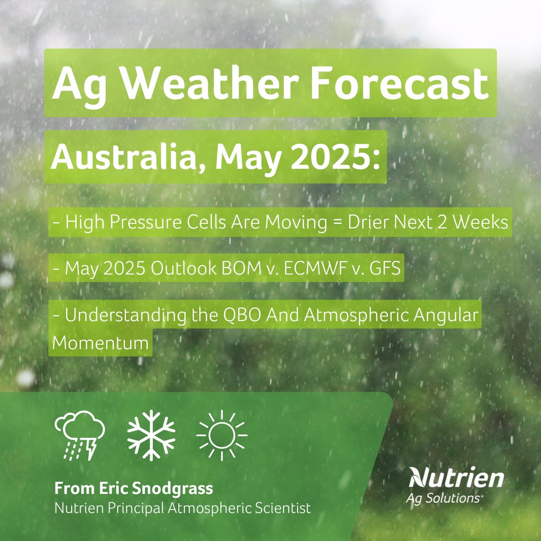 MAY 2025
Below is the link to the latest weather analysis for Australia from Eric Snodgrass:
youtu.be/WwqEH8NqSuM