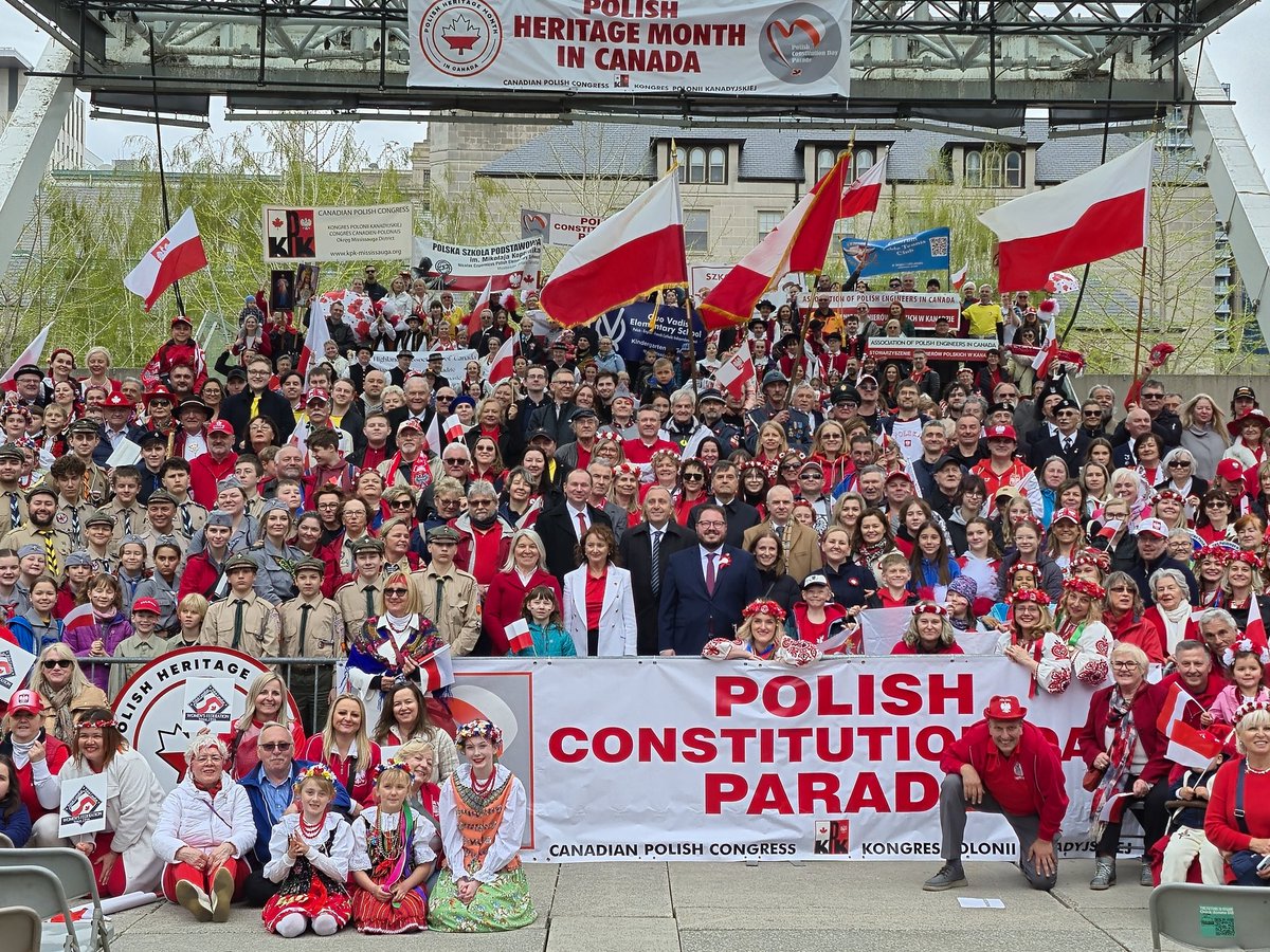 Embassy of Poland in Canada (@plincanada) on Twitter photo Spectacular celebration of Polishness - Parade in Toronto - anniversary of the 🇵🇱 May 3rd Constitution! 🎉
We were honored to share messages from President <a href="/AndrzejDuda/">Andrzej Duda</a> and First Lady Agata Kornhauser-Duda, Marshal of the Sejm <a href="/szymon_holownia/">Szymon Hołownia</a>, and Marshal of the Senate Spectacular celebration of Polishness - Parade in Toronto - anniversary of the 🇵🇱 May 3rd Constitution! 🎉
We were honored to share messages from President <a href="/AndrzejDuda/">Andrzej Duda</a> and First Lady Agata Kornhauser-Duda, Marshal of the Sejm <a href="/szymon_holownia/">Szymon Hołownia</a>, and Marshal of the Senate