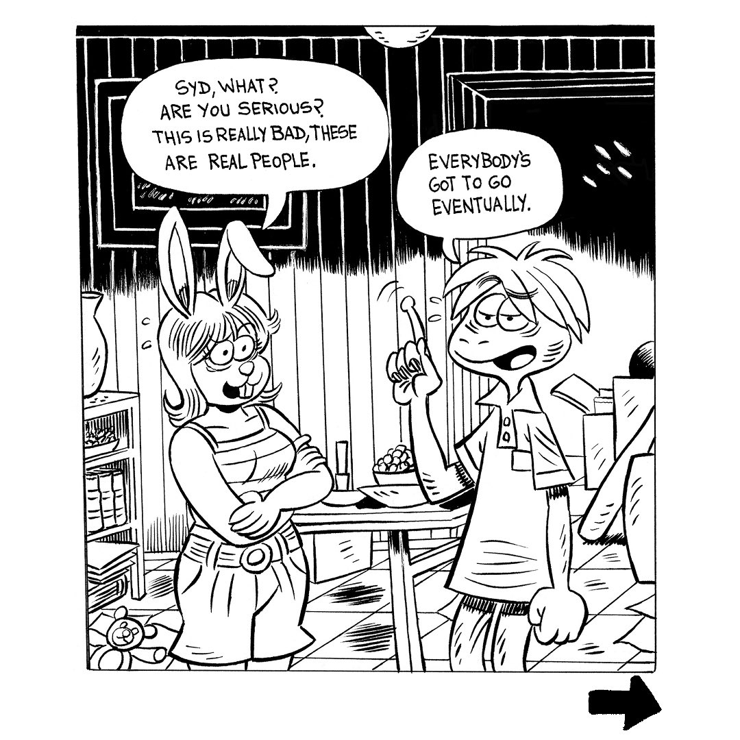 honestmancomics's tweet photo. Who is right our hero Syd the Frog or his completely sensible and rational gf?

#indiecomcs #altcomics #debate https://t.co/iudpZiaxzc