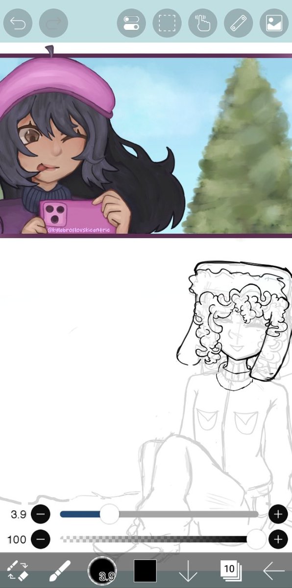 Kylecentric's tweet photo. wip for kyle week ^^ 

Might be my first time drawing a dude seriously 😅

#kyndy #spkyle #spwendy #KyleBroflovski #WendyTestaburger https://t.co/GcqhbSO3tk