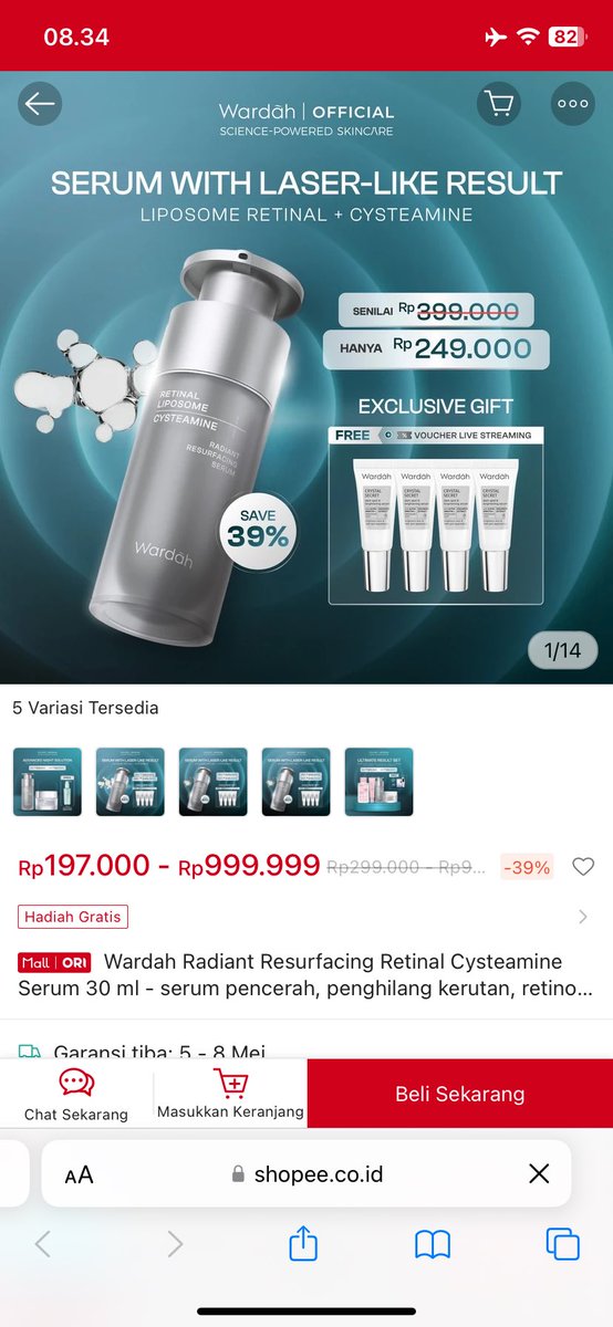 omg akhirnya <a href="/wardahbeauty/">Wardah Beauty Official</a> ngeluarin produk #WardahSerumLaserTreament 😍 bagus banget nih bikin muka jadi cerahan😭🤏🏻 buruan deh pada co mumpung ada promo 5.5 di shopee shopee.co.id/product/597637…