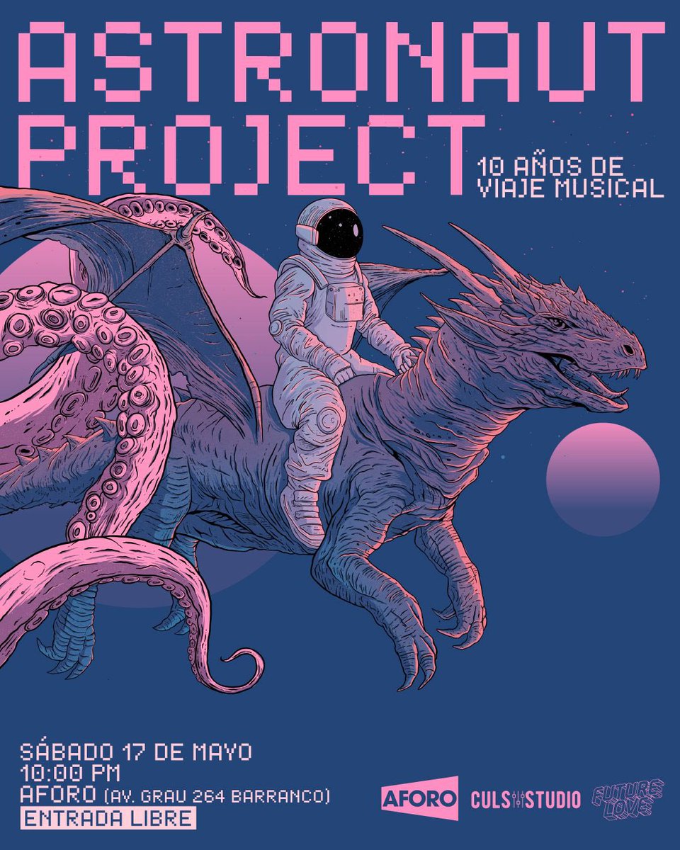 astronautperu's tweet photo. 🚨 ¡Concierto GRATIS este sábado 17 de mayo!
Astronaut Project celebra 10 años tocando en vivo sus mejores canciones 🚀
📍 Aforo – Barranco
🗓 17 de mayo
⏰ 11 PM
🎟 Entrada libre
#10Años #AstronautProject #ConciertoGratis #IndiePeruano #X https://t.co/OrQvzU8JDO