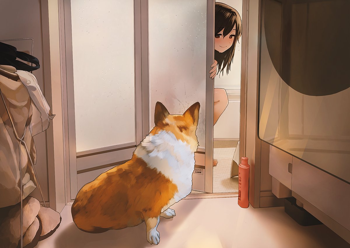 「#ゴールデンウィークSNS展覧会2025女の子と犬 」|もりちかのイラスト