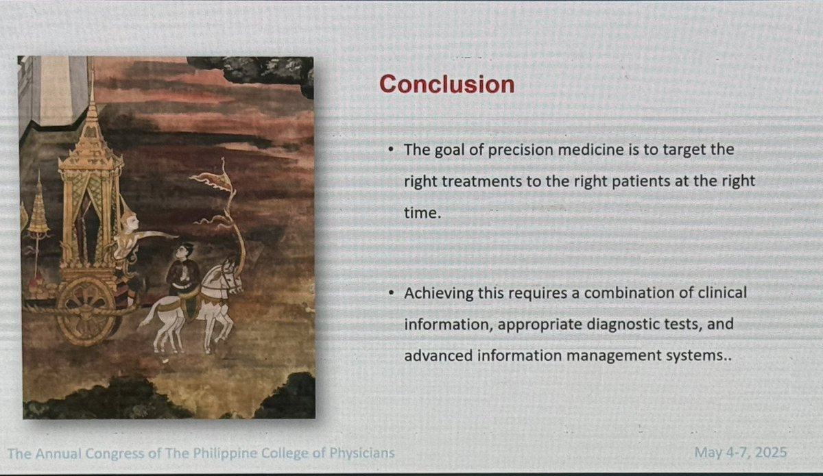 An insightful take home message from Dr. Permpikul’s talk on #precisionmedicine 
#PCP2025 <a href="/KaPCPeeps/">KaPCPeeps</a>