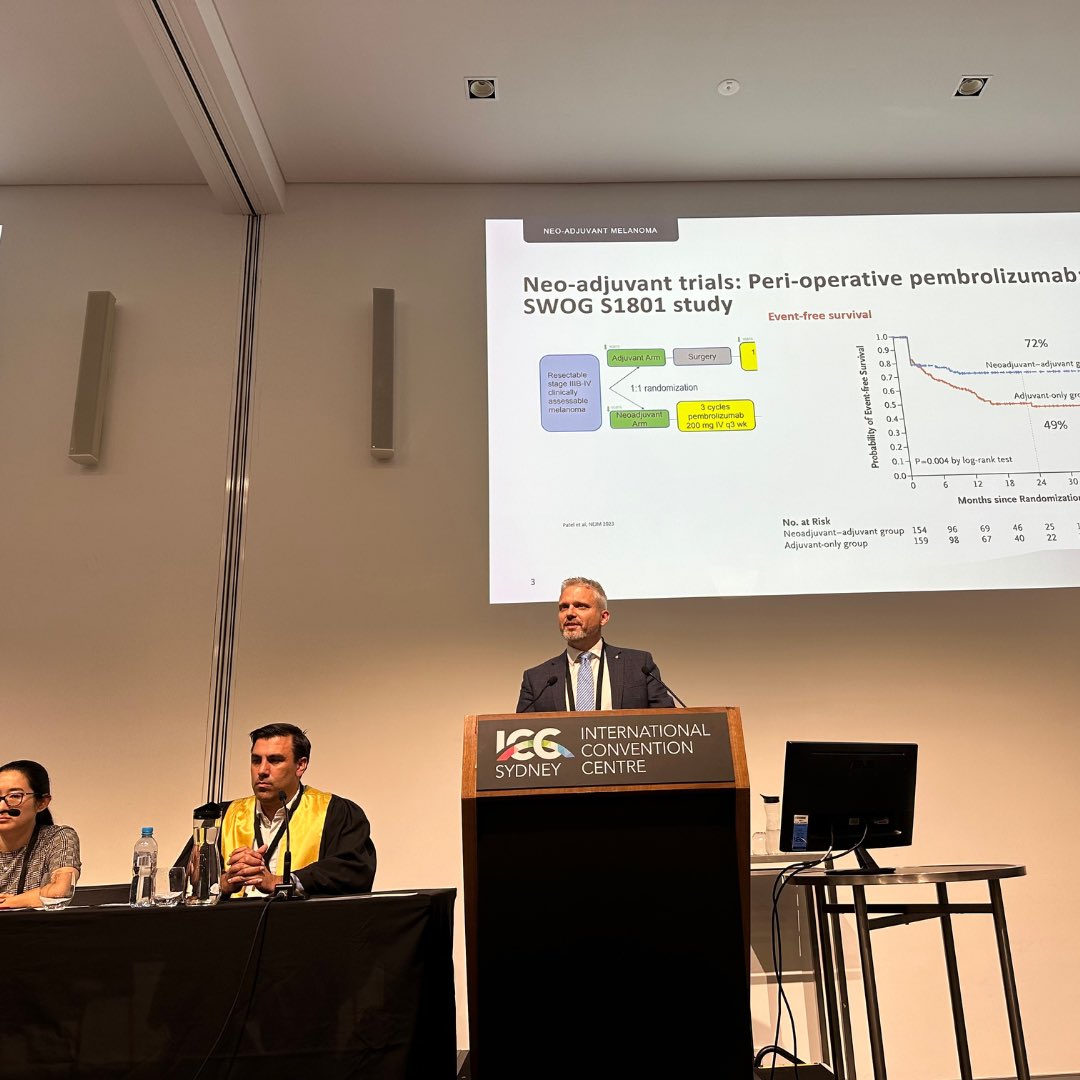 Professor Georgina Long AO (Bluesky @gvlongphdmd) (@profglongmia) on Twitter photo I just had the exciting opportunity to speak at the <a href="/RACSurgeons/">RACSurgeons</a> conference! My colleagues from <a href="/MelanomaAus/">Melanoma Institute Australia</a>, Alex van Akkooi and David Coker, hosted the session where I shared groundbreaking work on #neoadjuvant #immunotherapy – giving cancer drugs before surgery, which is I just had the exciting opportunity to speak at the <a href="/RACSurgeons/">RACSurgeons</a> conference! My colleagues from <a href="/MelanomaAus/">Melanoma Institute Australia</a>, Alex van Akkooi and David Coker, hosted the session where I shared groundbreaking work on #neoadjuvant #immunotherapy – giving cancer drugs before surgery, which is