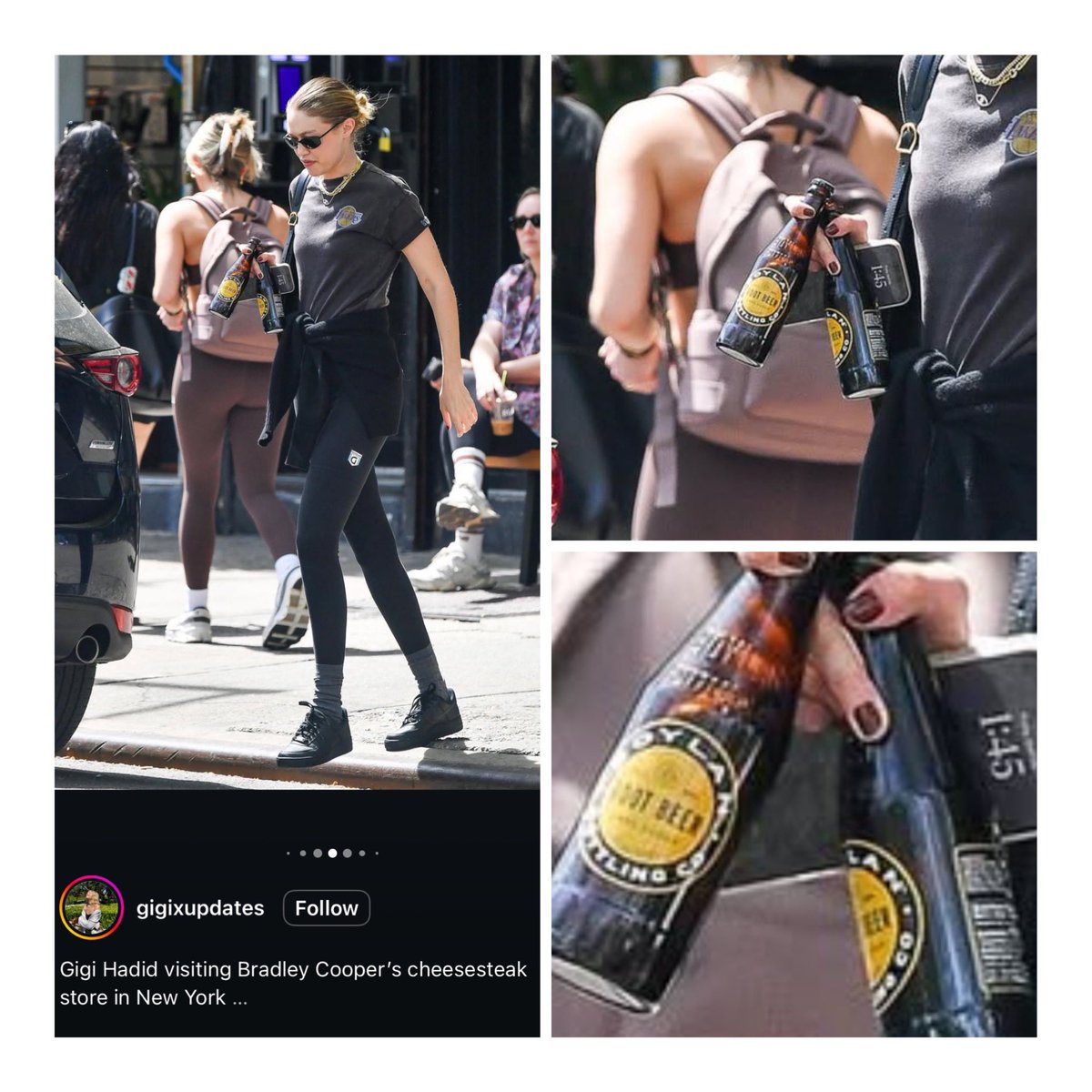 Look at what Gigi Hadid is drinking, two at a time