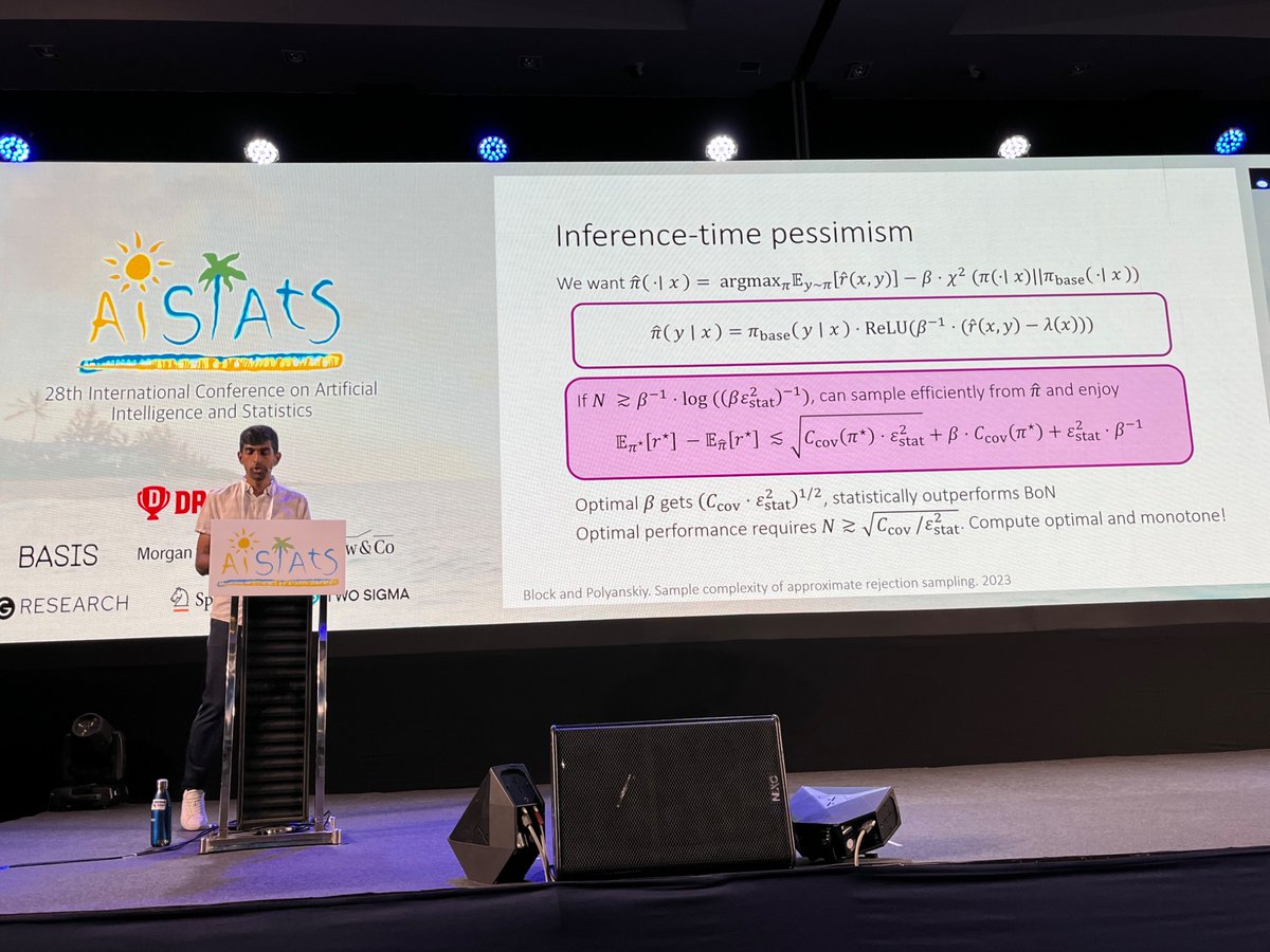 yingzhen (@liyzhen2) on Twitter photo #AISTATS2025 day 3 keynote by Akshay Krishnamurthy about how to do theory research on inference time compute 👍
<a href="/aistats_conf/">AISTATS Conference</a> #AISTATS2025 day 3 keynote by Akshay Krishnamurthy about how to do theory research on inference time compute 👍
<a href="/aistats_conf/">AISTATS Conference</a>