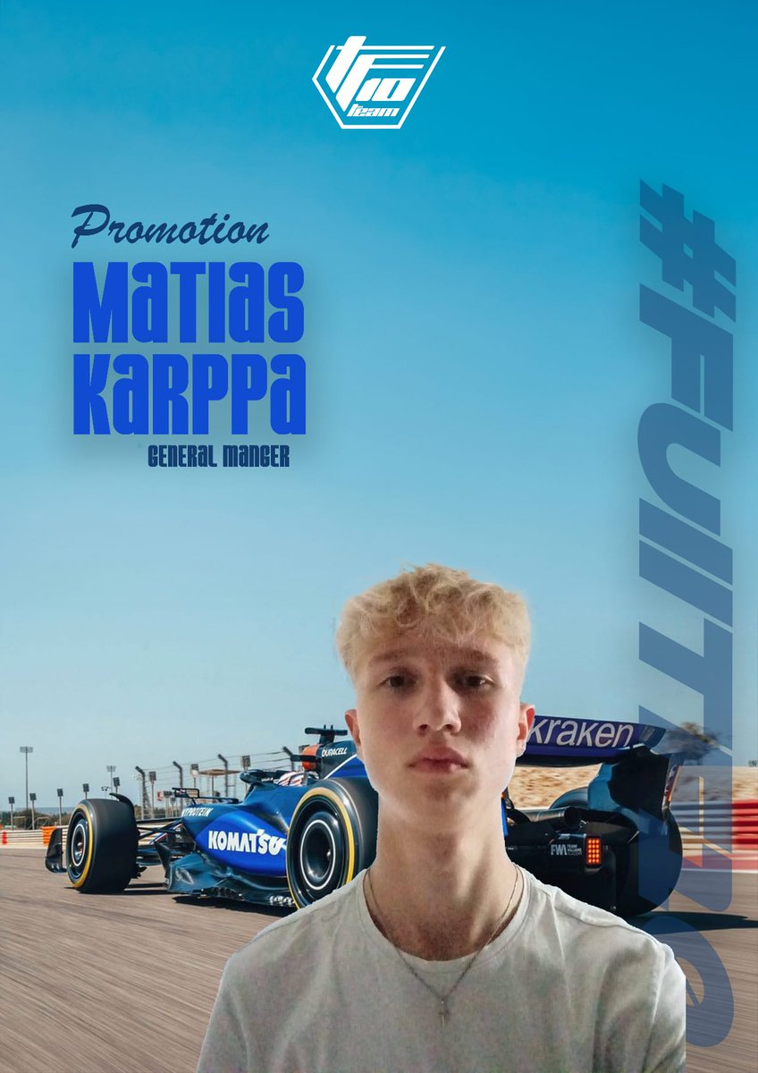 Team TF10 Esports (@teamtf10) on Twitter photo PROMOTION | After more than a year in the team and great work as a PC Manager, we're very proud to announce the promotion of <a href="/Kapaaa29/">Matias Kärppä</a> to General Manager, taking an even bigger role in the team. PROMOTION | After more than a year in the team and great work as a PC Manager, we're very proud to announce the promotion of <a href="/Kapaaa29/">Matias Kärppä</a> to General Manager, taking an even bigger role in the team.