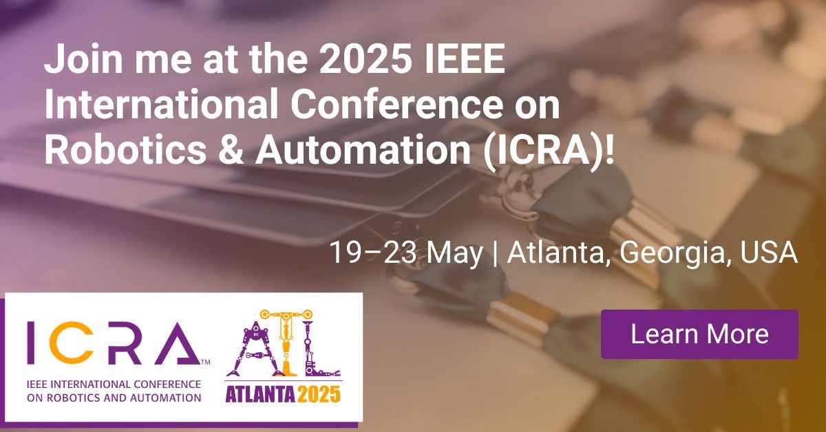b_johannsen's tweet image. I’m excited to be speaking at ICRA2025 during the 4th Workshop on the Future of Construction on May 19!! 🏗️🇺🇸
Back in the days I was admiring people who had the chance and the quality work to be invited. Turns out now I'm that person!