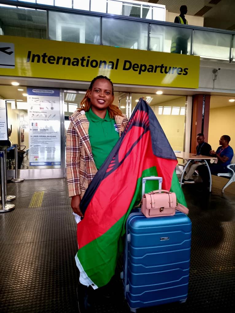 Tionge Mtambo (our student) takes the Malawi flag to Los Angeles, United States of America, for the Aurora Prize Humanitarian Initiative Foundation Summit.