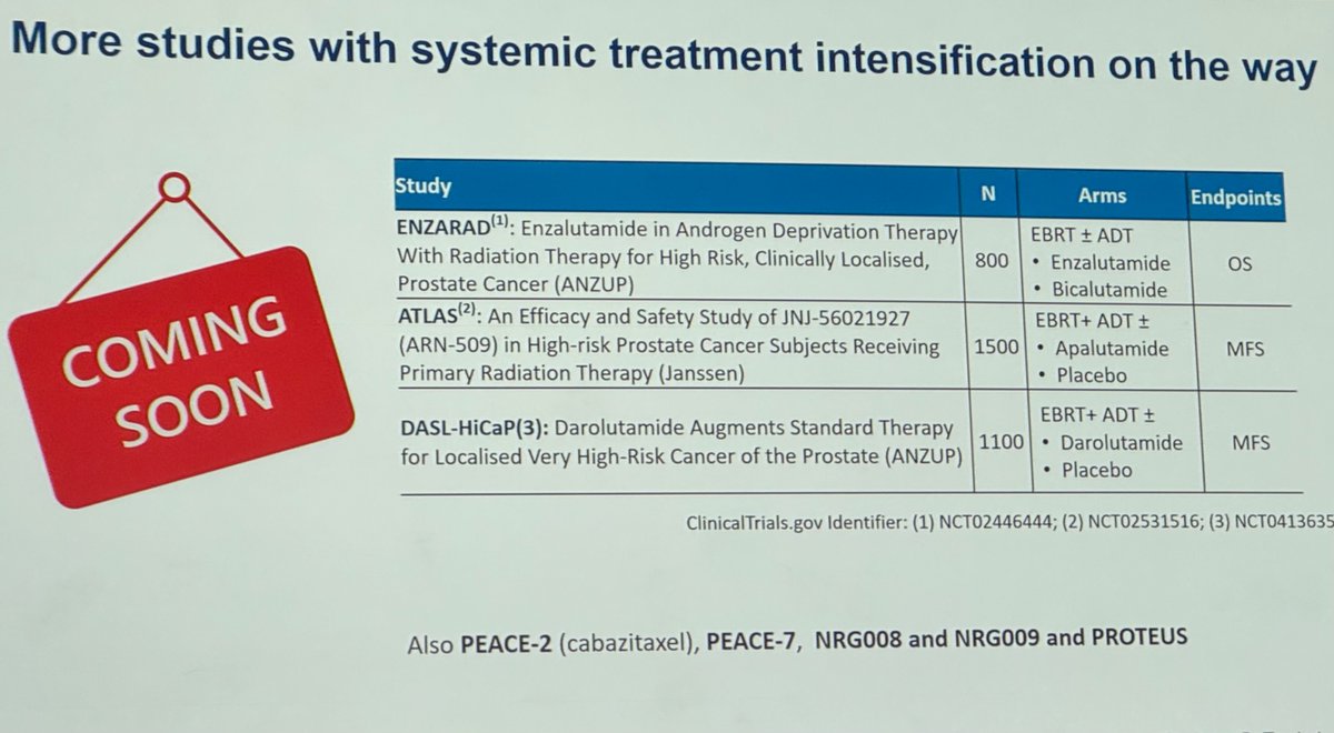 Stefano Arcangeli (@star_mcm74) on Twitter photo 🎬 coming soon…a number of trials on the way to intensify RT+ADT with ARPI in high-risk PCa
🔎 insightful presentation by <a href="/Silke_Gillessen/">silke gillessen</a>
#ESTRO25 🎬 coming soon…a number of trials on the way to intensify RT+ADT with ARPI in high-risk PCa
🔎 insightful presentation by <a href="/Silke_Gillessen/">silke gillessen</a>
#ESTRO25