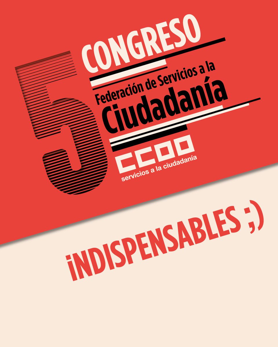 📅 Nuestro 5º Congreso se celebrará en Granada del 27 al 29 de mayo.

💬🗨️ Más de 400 personas delegadas procedentes de los distintos sectores y territorios debatirán la estrategia y los retos de futuro que tenemos por delante.

➡️ fsc.ccoo.es/noticia:725380