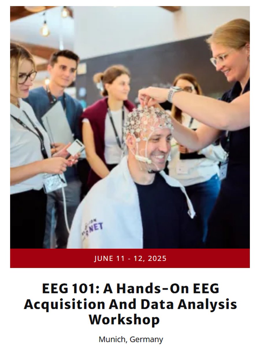Brain_Products's tweet image. Our next #BrainProductsAcademy events are filling up fast!
1️⃣ A-Z of EEG Analysis with #BrainVision #Analyzer - in Hamburg SOLD OUT
2️⃣-3️⃣ EEG 101 - in Munich or Brisbane 
4️⃣-5️⃣Simultaneous EEG-fMRI - in Baltimore or Ottawa 
&amp;amp; more to come
💡 brainproducts.com/academy/worksh…