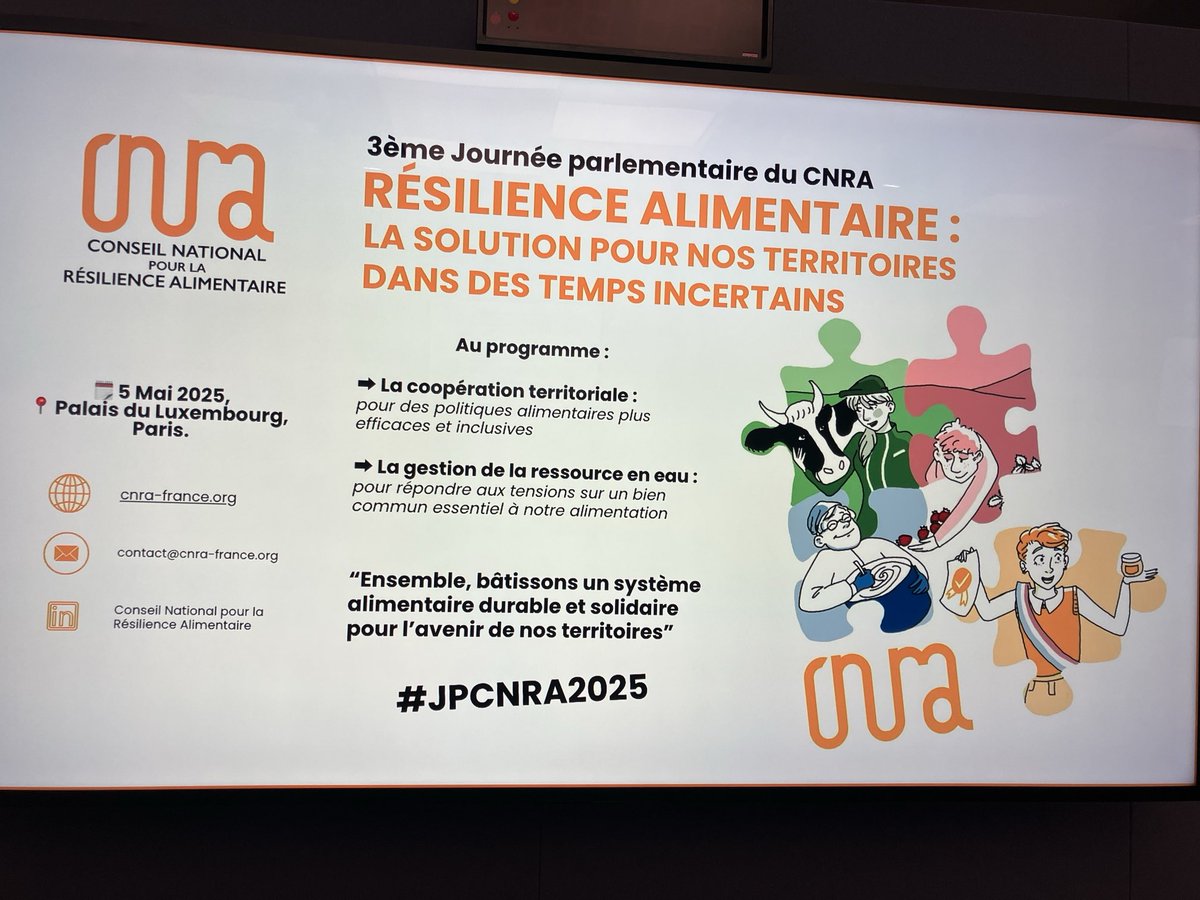 En direct du colloque ⁦<a href="/CnraFrance/">Conseil National pour la Résilience Alimentaire</a>⁩ !