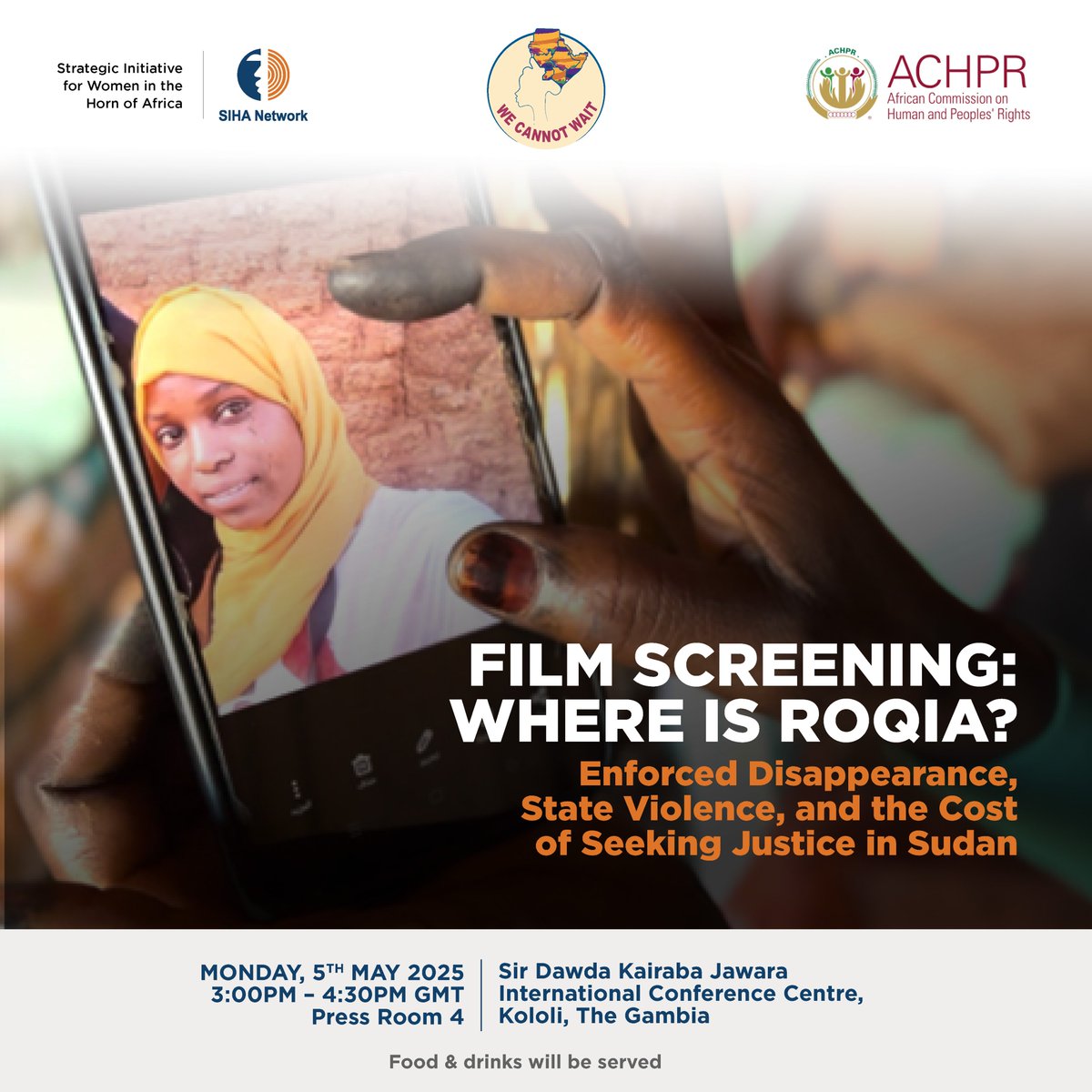 🚨 Here’s what we have lined up TODAY at the 83rd Ordinary Session of the <a href="/achpr_cadhp/">African Commission on Human and Peoples' Rights</a>

All in-person attendees of #ACHPR830S are invited!

🔴 Panel Discussion
 Exploring the rising insecurity, sexual violence, and the shrinking civic space in South Sudan.

🔴 Documentary