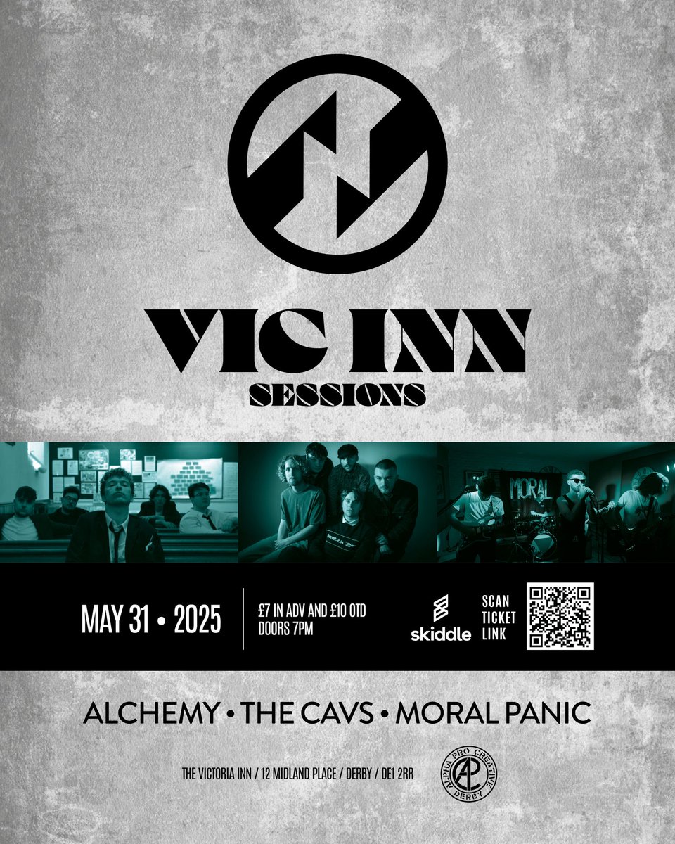 Now it’s time to turn our attention to the first of The Vic Inn Sessions on Saturday 31st May… we’ve got <a href="/alchemyband_/">ALCHEMY</a> headlining with support from <a href="/CavsBand/">The Cavs</a> and Moral Panic for just £7 adv (£10 OTD). This is the first of a run of three gigs at The Vic Inn May - July and it’s
