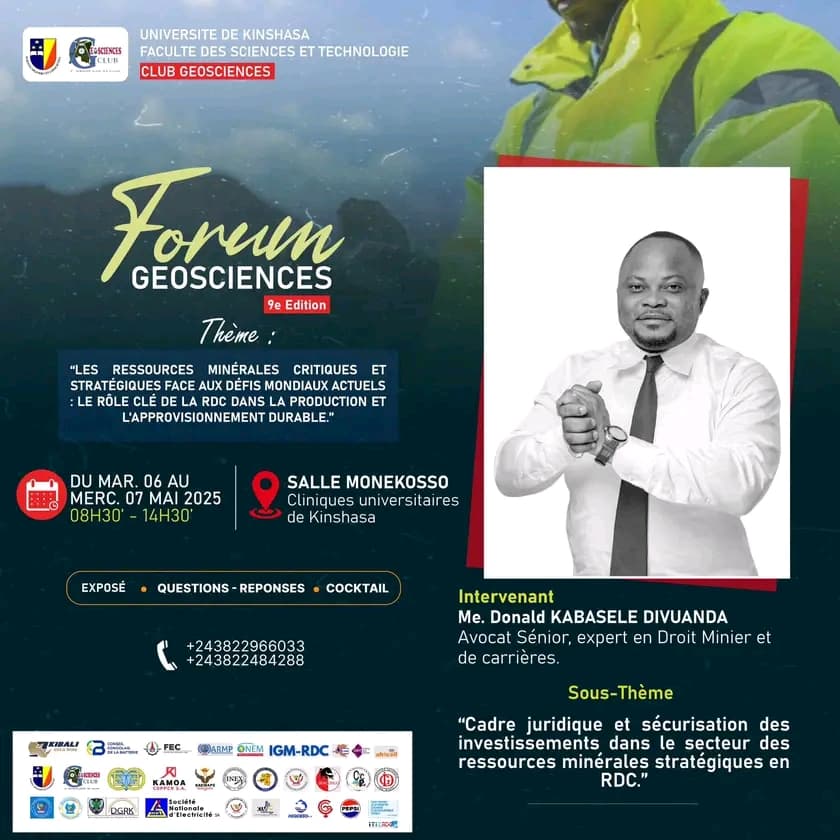 idrisodinga's tweet image. Exposition de matière par le graigné de la matière, l&apos;intelligence de la jeunesse congolaise Me @DonaldKaba95116 
Venez nombreux ce 06 Mai 2025 à l&apos;université de Kinshasa.
Sous le thème : les ressources minérales critiques et Stratégies face aux défis mondiaux.
@Adoniskabengel