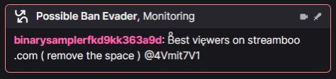 CrashKoeck's tweet photo. Pssst…CrashDRIOD can now also intelligently detect spam bots in your Twitch chat that try to sell you followers/viewers/etc - no more sneaking past like they do with regular chatbots

CrashDROID is the smartest Twitch chatbot out there

Releasing to the public in the future? 👀 https://t.co/e4eVP2BtEy