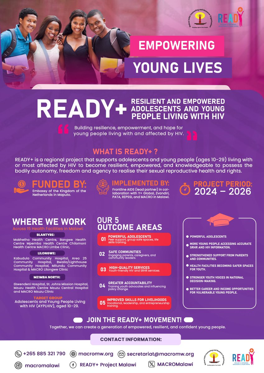 Building confident, informed, and empowered youth. Join us in supporting youth-led solutions through the READY+ Project. Together, we are creating safe spaces, amplifying voices, and inspiring leadership. #READY+#Youth Empowerment#LeadTheChange#