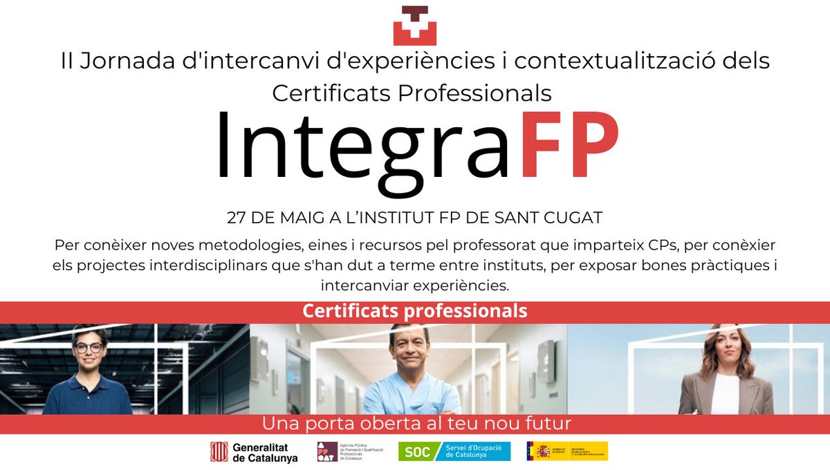 Recordeu la 2a Jornada Integra fp a l'INS FP de Sant Cugat 
Inscripció shorturl.at/BWrhT