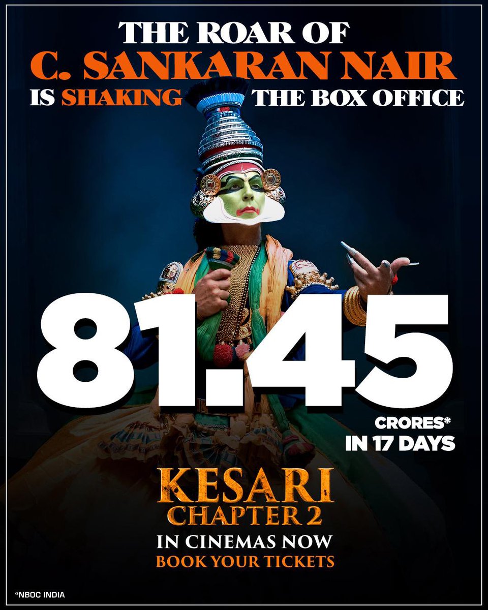 Its_CineHub's tweet photo. #KesariChapter2 is now a BONAFIDE HIT at the Box-Office 💥💥💥

Crosses the 80cr net mark, adding to Dharma Productions legacy of STRONG, ROOTED storytelling with films like #Raazi, #Shershaah, #GhaziAttack, and #Kesari 🎬

SUPERSTAR #AkshayKumar is now BACK✅🔥 @akshaykumar https://t.co/NbkYtFxHWf