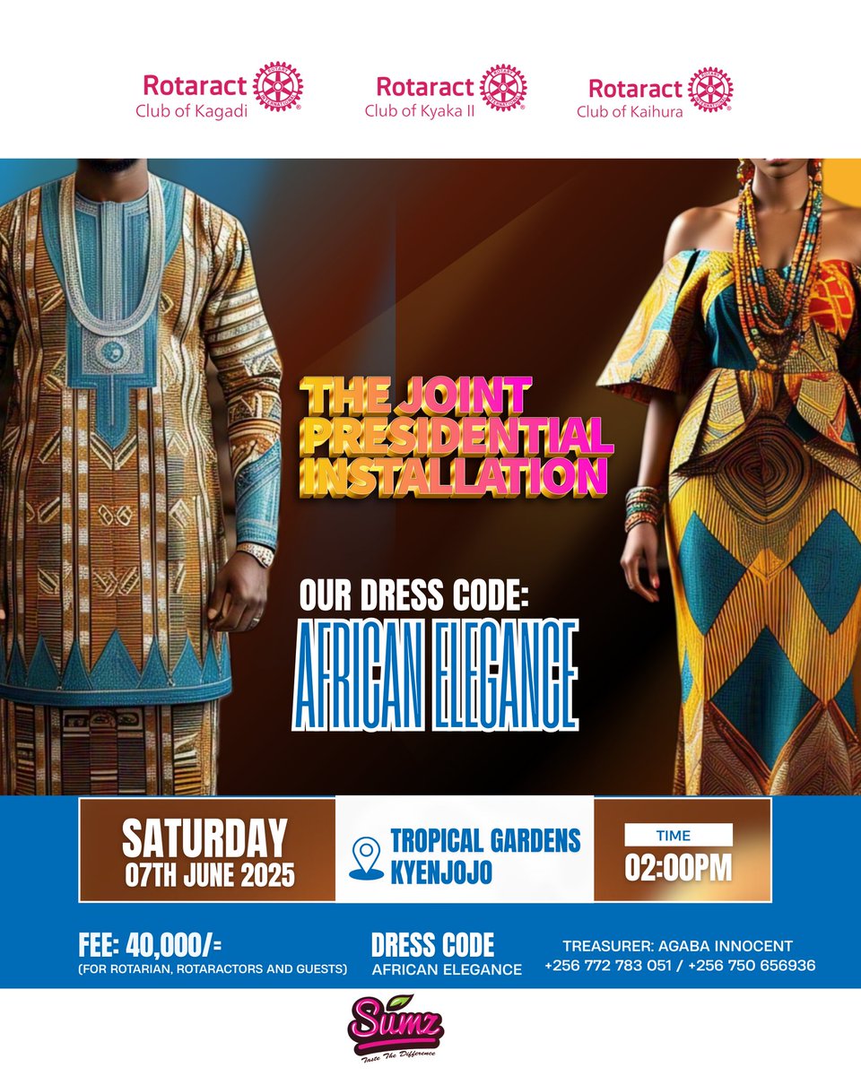 Dress Elegantly as an African and Join us on the  7th of  June 2025 at Tropical Gardens Kyenjojo  starting at 2pm proudly brought to you by <a href="/sumz_snacks/">SUMZ</a> 
#Kaihuratotheworld
#empaakolanders