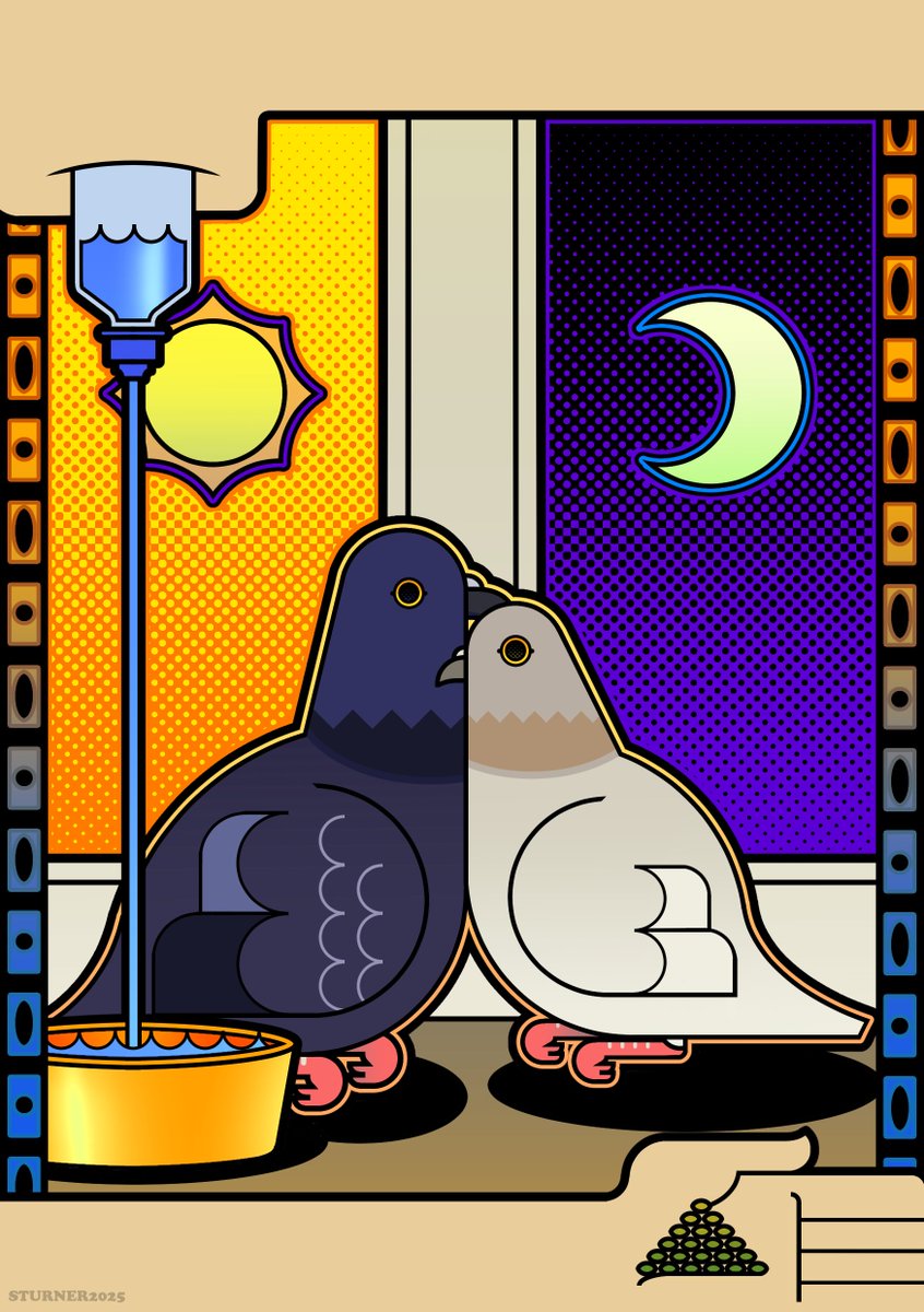 For the pigeons that sit on my window together most days of the week