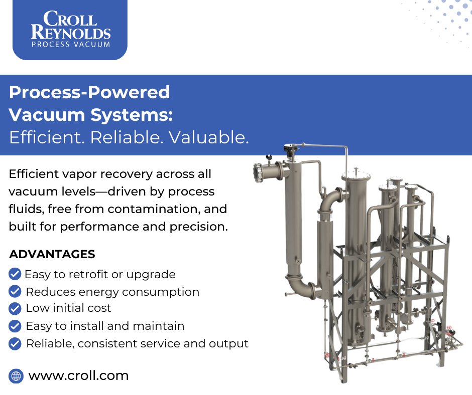 croll_reynolds's tweet image. Process-powered vacuum systems built for performance, efficiency &amp;amp; value. Contamination-free, low-maintenance, and easy to upgrade—perfect for demanding industrial environments.

🔹 Contact us: croll.com/contact-us/
#VacuumSystems #ProcessIndustries #EnergyEfficiency