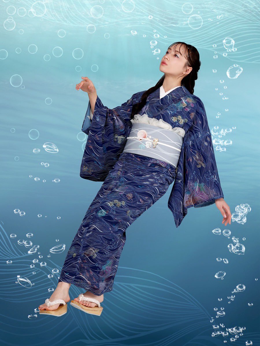 ナミノムコウ　ふりふ　夏着物　浴衣　着物単品 58489188b_b_01_215.jpg