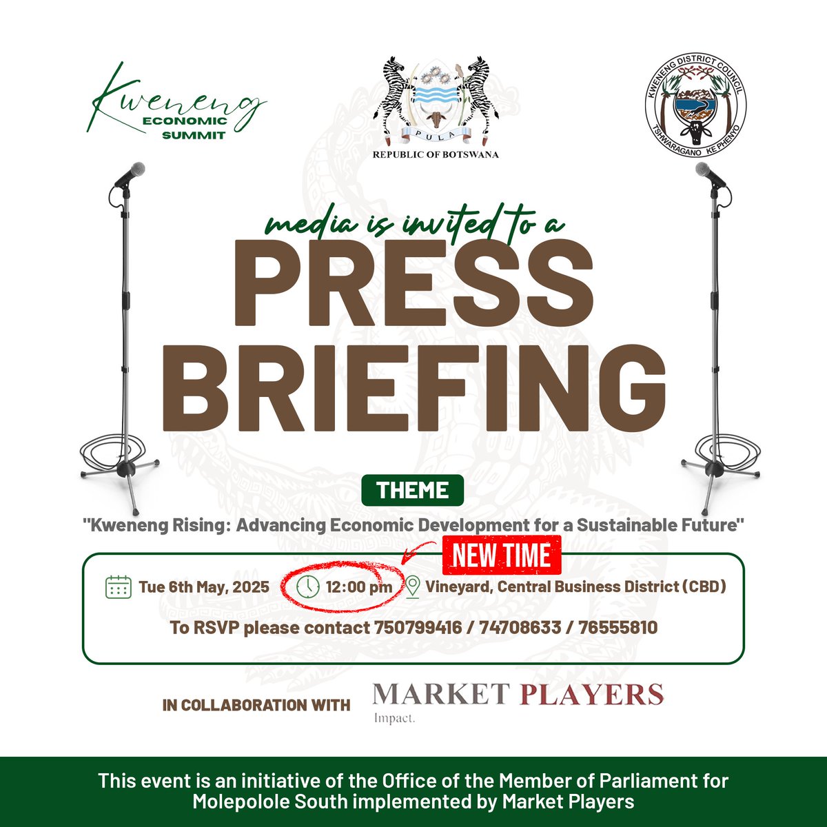 Market Players (@marketplayersbw) on Twitter photo ๐ข ๐๐๐๐๐ ๐๐๐๐๐๐๐๐๐๐: ๐๐๐๐๐ ๐๐๐๐๐
๐๐๐ โ ๐๐๐๐๐๐๐ ๐๐๐๐๐๐๐๐ ๐๐๐๐๐๐ ๐๐๐๐
๐ Venue: Vineyard, Central Business District (CBD)
๐
Date: Tuesday, 6th May 2025
๐ Time: 12:00 PM
#KwenengEconomicSummit #EconomicSummit2025 #MarketPlayers ๐ข ๐๐๐๐๐ ๐๐๐๐๐๐๐๐๐๐: ๐๐๐๐๐ ๐๐๐๐๐
๐๐๐ โ ๐๐๐๐๐๐๐ ๐๐๐๐๐๐๐๐ ๐๐๐๐๐๐ ๐๐๐๐
๐ Venue: Vineyard, Central Business District (CBD)
๐
Date: Tuesday, 6th May 2025
๐ Time: 12:00 PM
#KwenengEconomicSummit #EconomicSummit2025 #MarketPlayers