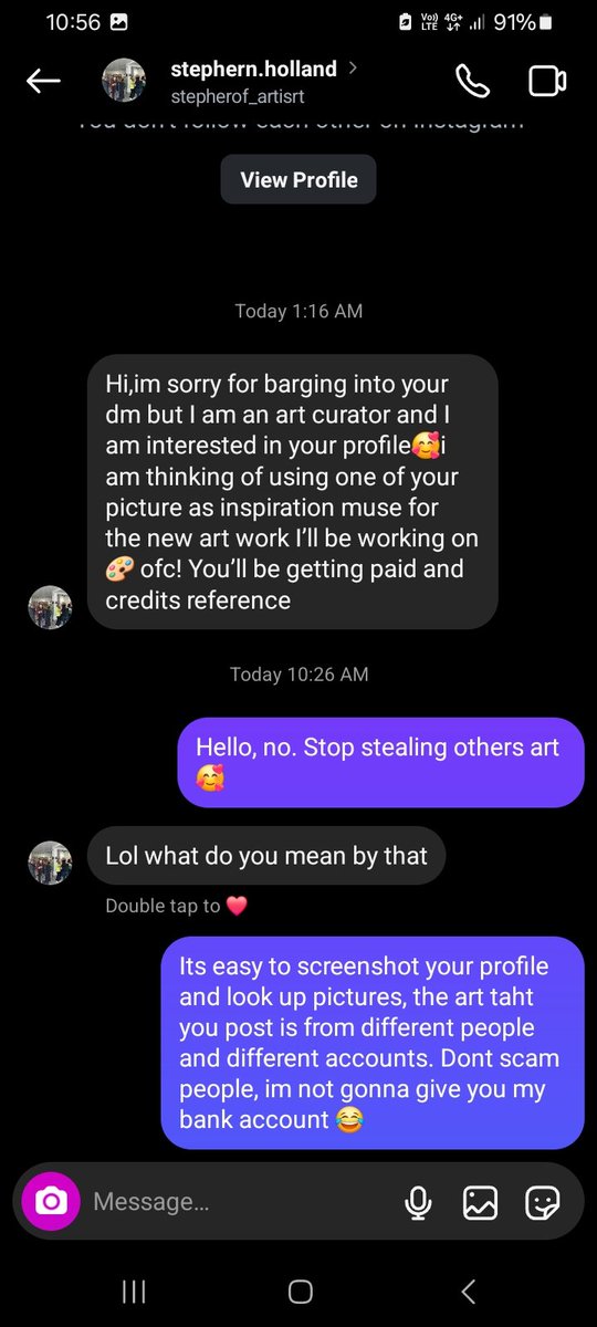 deinemuttterrrr's tweet photo. The audacity of these fake artist scammers 😂 https://t.co/Y7O8uuVk4V