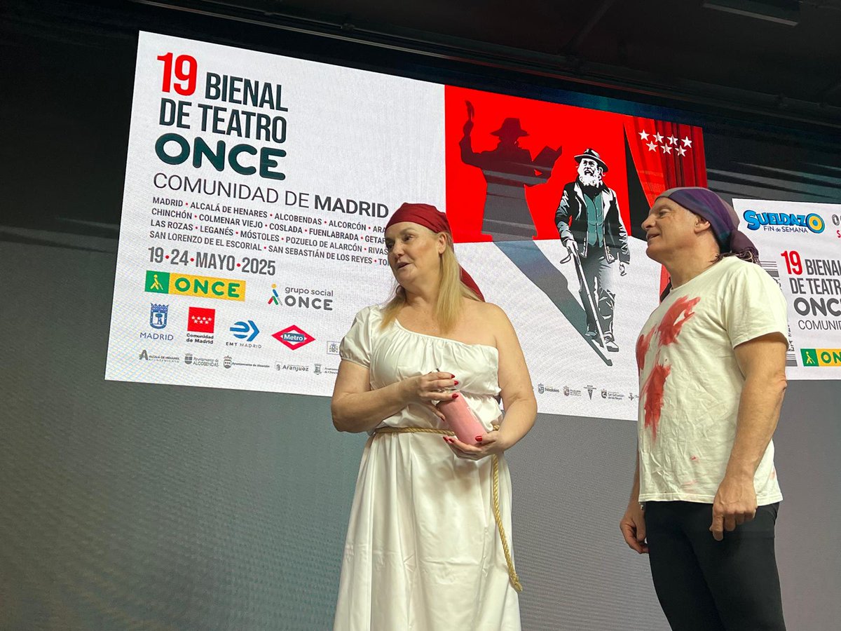 ONCE_oficial's tweet photo. ¡Hoy presentamos la 19 #BienalTeatrONCE! 🎭
🕥10:30h
📍DT ONCE Madrid
Daremos a conocer todos los detalles de esta cita teatral que recorrerá la @ComunidadMadrid entre el 19 y el 24 de mayo
@depacoserrano @MADRID @laluciernagaT #ONCECultura #ActoresCiegos https://t.co/SXFhmMFY3w