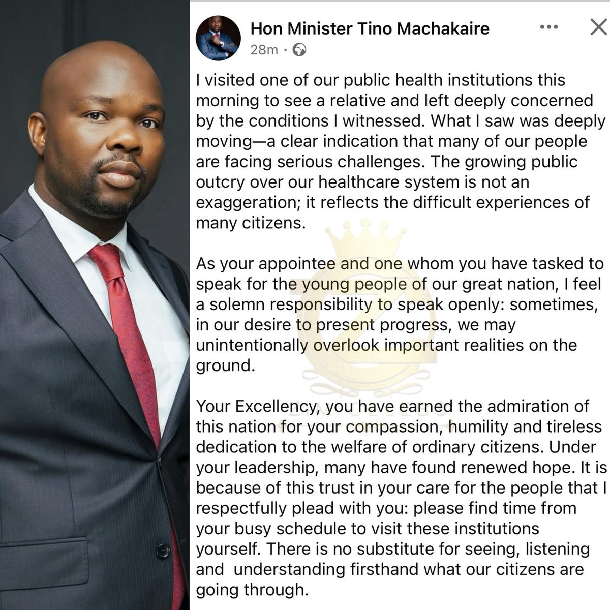 Cindy Soko (@sokocindy) on Twitter photo While President ED is trying his best, the issue of sanctions can hinder progress at times. However,<a href="/HonMachakaire/">Hon Minister Machakaire</a>, with all due respect, you are in Cabinet and regularly meet with the President; why not raise these concerns in your meetings and address the issues directly While President ED is trying his best, the issue of sanctions can hinder progress at times. However,<a href="/HonMachakaire/">Hon Minister Machakaire</a>, with all due respect, you are in Cabinet and regularly meet with the President; why not raise these concerns in your meetings and address the issues directly