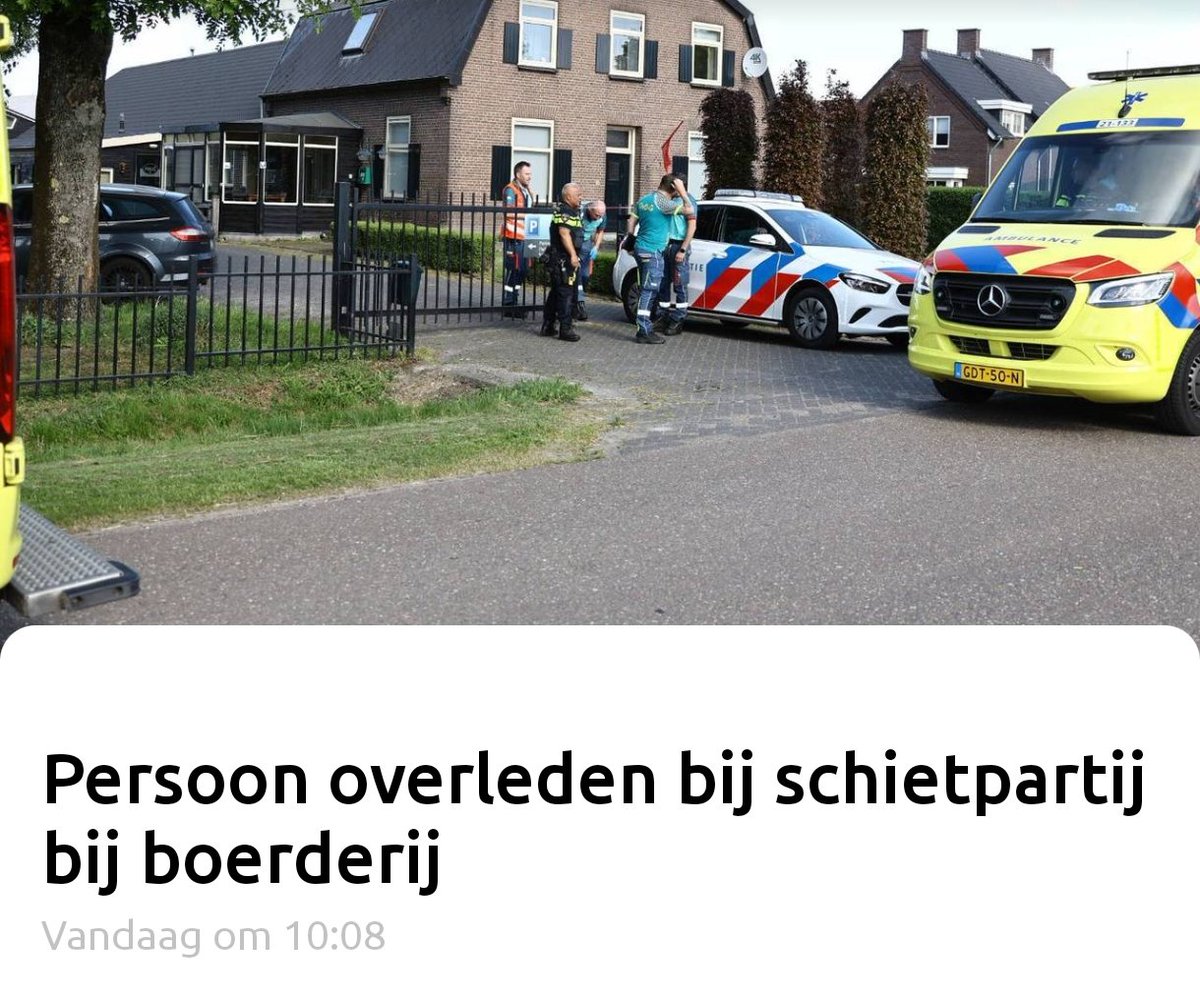 Schietpartij in Wanroij: een dode en een gewonde