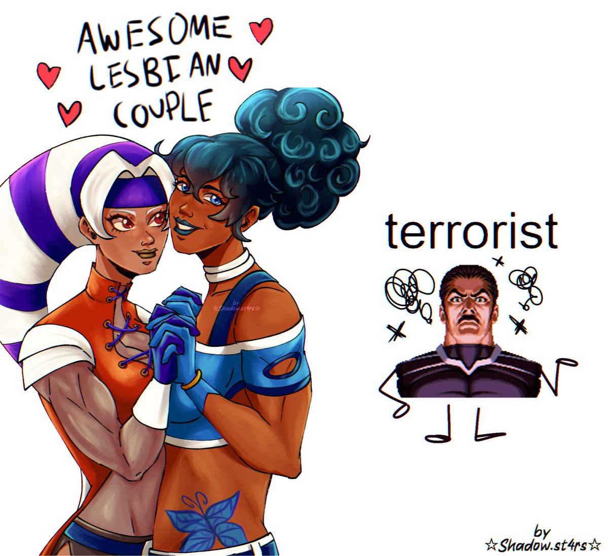 shadowSt4rs's tweet image. 🦋🐝

#kof2001 lore 
#Diana #Foxy