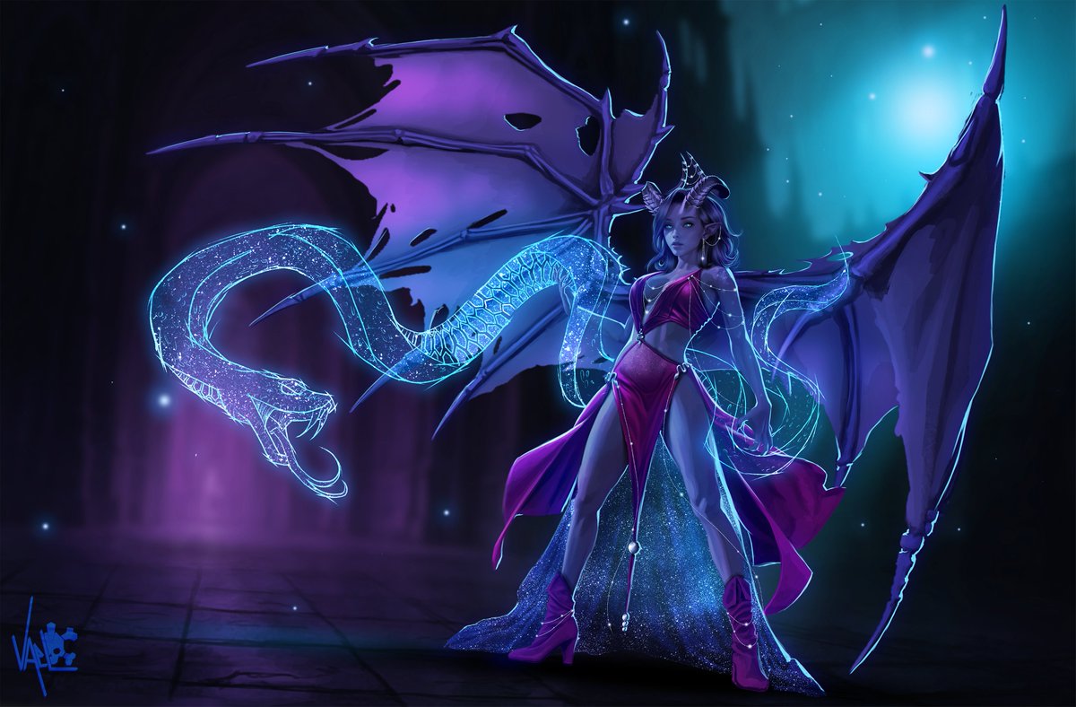 Vael_kyrie's tweet image. Comm for @GhostOwl17  
I love Tieflings so much. Thank u for your trust 💕
#tiefling #ttrpgart #fantasyart