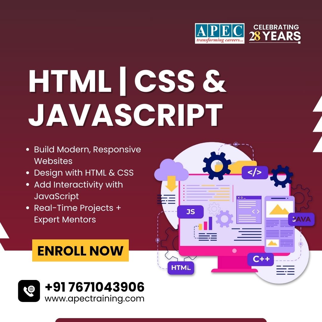 apecITtraining's tweet image. Master HTML, CSS & JavaScript with APEC Training
🚀 Free Live Demo – Register Now!
👉 Enroll: t.ly/soH_l
🌐 Visit: apectraining.com
📞 Call: +91 7671043906
📧 Email: info@apectraining.com
#HTMLTraining#CSSTraining#JavaScriptCourse#WebDevelopment