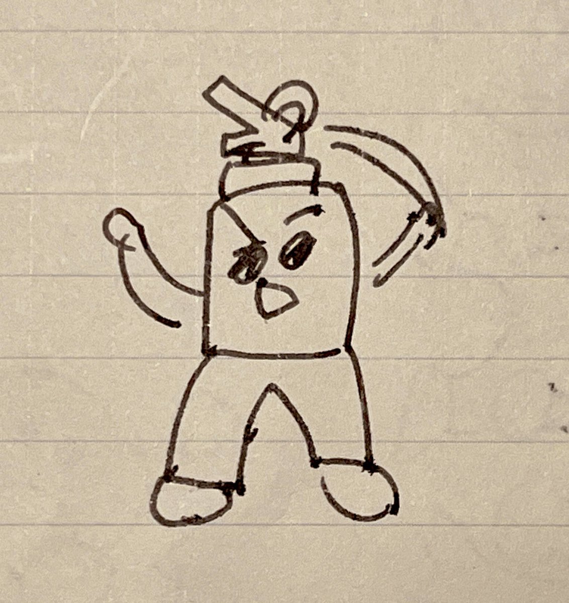 pon0pen's tweet image. キャラクター考案中に生まれた
殴り書きたち
消火器です