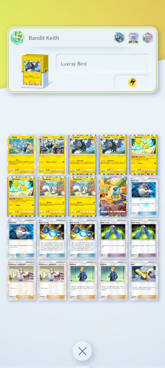 BanditKeithLoR's tweet image. UB3 with these 2 Oricorio decks!
Some notes:
- Giant Cape helps you live for 2 turns against Skarmory Rocky Helmet
- Giant Cape + Potions can make bird go 1 on 1 with Skarmory Giant Cape