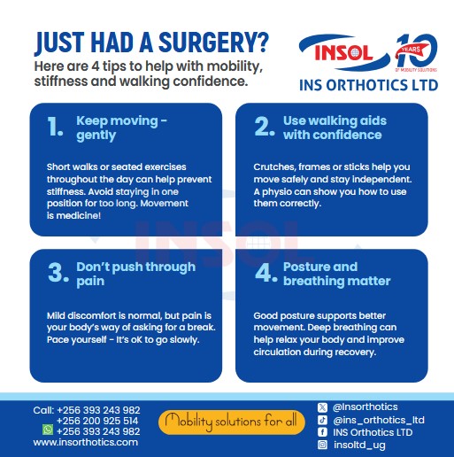 Recovering from surgery?

Small steps make a big difference — especially when guided by the right support. Whether it’s boosting your confidence, reducing stiffness, or learning the safest way to move, we’ve got your back !

At INS Orthotics Ltd, we don’t just supply aids — we