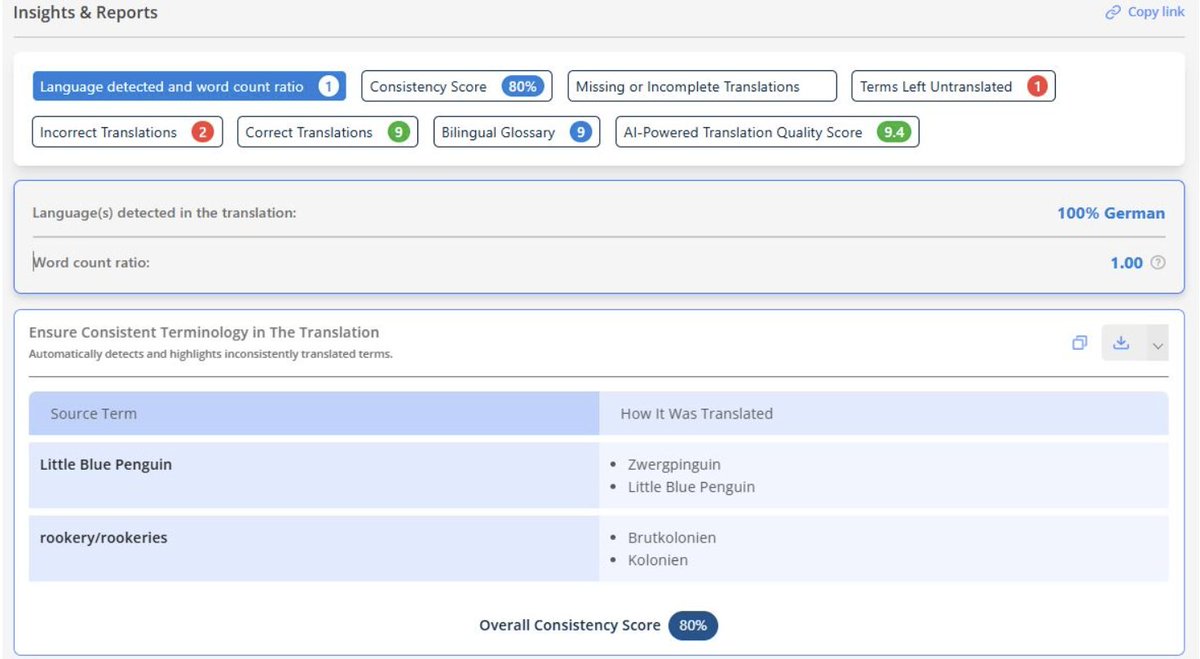 Tomedes's tweet image. ๐จ New update to the Tomedes Translation QA Tool!
Now powered by GPT-4.1 for sharper analysis, deeper accuracy checks, and faster reviews โ even for long documents.
Plus: smarter privacy controls mean your QA reports stay private unless you choose to share.
#TranslationTech