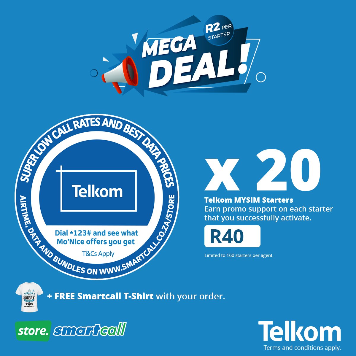 📣SIM ORDERS
Are you running low on stock?
Simply order #MYSIM starters from our online store!
Get 20 simcards for R40 👉bit.ly/3NaOa3K NOW including free delivery!
#TelkomMYSIM
