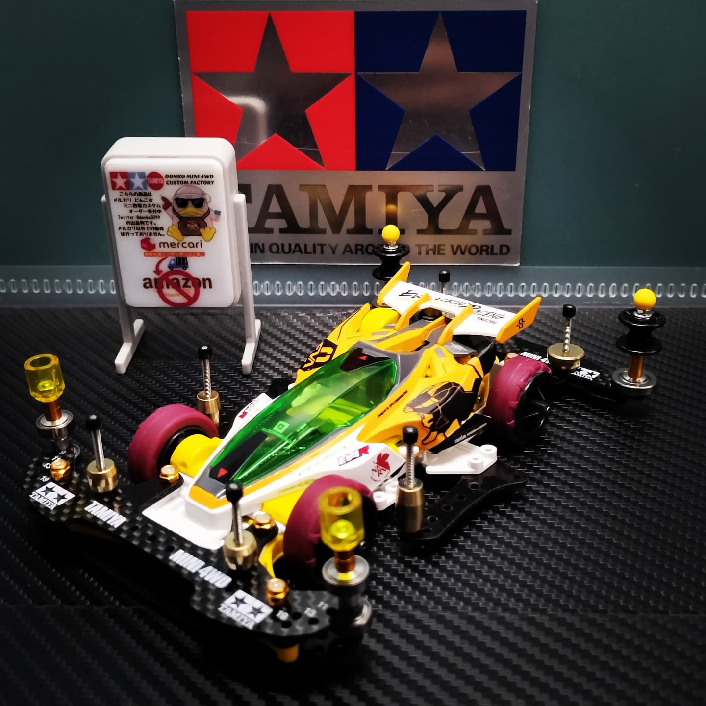 タミヤ田宮ミニ四駆サンダーショットカーボン提灯カスタム完成品