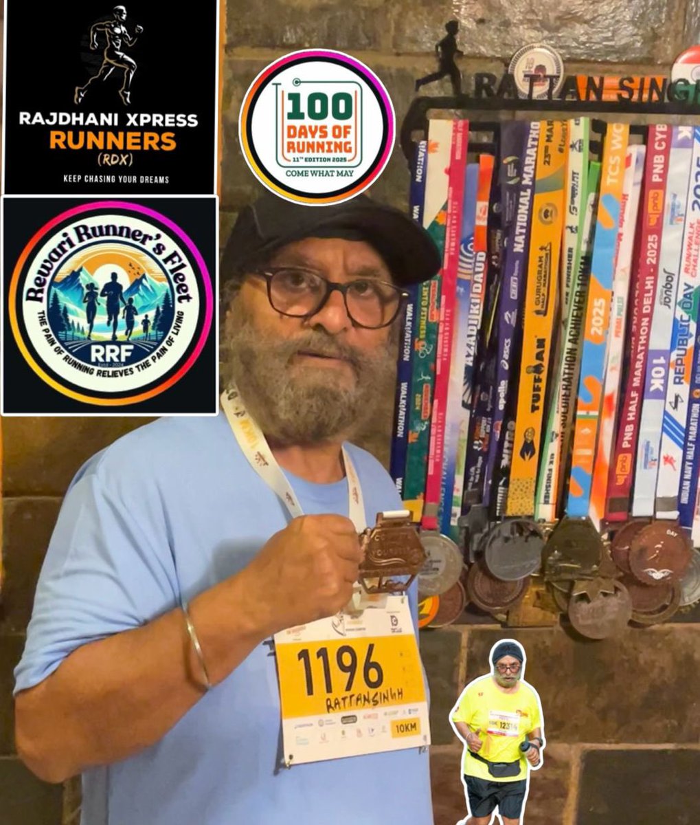 rattan_saarthi's tweet photo. @sonalgoelias Extremely happy to #run for #fitness #health #wellness #competewithyourself while mourning for innocent victims & feeling sad about tragic loss of lives in #PahalgamTerroristAttack to show that India 🇮🇳 stands United for its People! Jai Hind!
Rattan 64 #Faridabad #runner #running https://t.co/P7wtDFDYcv