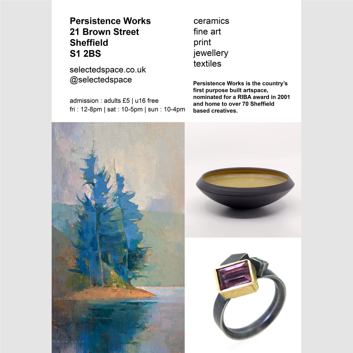 ‼️ SAVE THE DATE
📣 Selected Space | Sheffield 2025
📆 Fri 11 July - Sun 13 July
📍 Persistence Works
-
➡️ Our 7th event will gather together a curated group of 30+ of the finest regional designers, makers and artists.
-
🌐 selectedspace.co.uk
#SelectedSpace