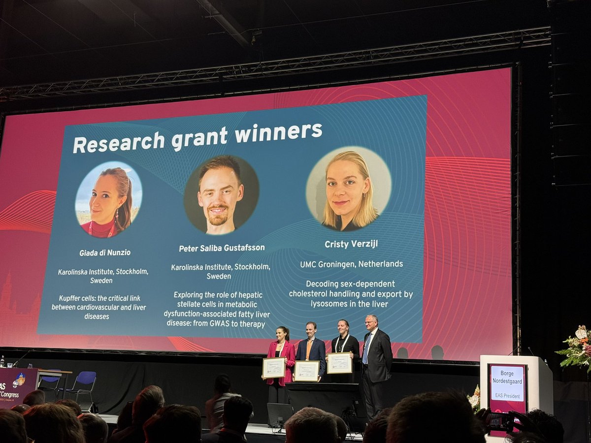 Maria Giovanna Lupo (@mariagi31609461) on Twitter photo The <a href="/society_eas/">European Atherosclerosis Society</a> will support the intriguing researches of these three brilliant guys for the next years!
👏to Grazia Di Nunzio, <a href="/psalgus88/">Peter Saliba Gustafsson</a>
and Cristy Verzijl!! We will eagerly await the results of your researchers!! <a href="/BNordestgaard/">Borge G Nordestgaard</a>
<a href="/EASCongress/">EAS Congress</a> #EASCongress2025 The <a href="/society_eas/">European Atherosclerosis Society</a> will support the intriguing researches of these three brilliant guys for the next years!
👏to Grazia Di Nunzio, <a href="/psalgus88/">Peter Saliba Gustafsson</a>
and Cristy Verzijl!! We will eagerly await the results of your researchers!! <a href="/BNordestgaard/">Borge G Nordestgaard</a>
<a href="/EASCongress/">EAS Congress</a> #EASCongress2025