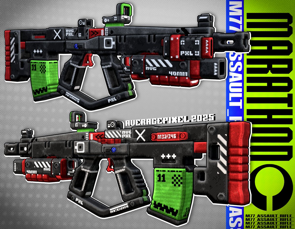 Average_Pixel's tweet image. Marathon's M77_Assault_Rifle_ if it were lowpoly and pixelart 🔫 (with some bonus attachments)
escape will make me g██
gun_
