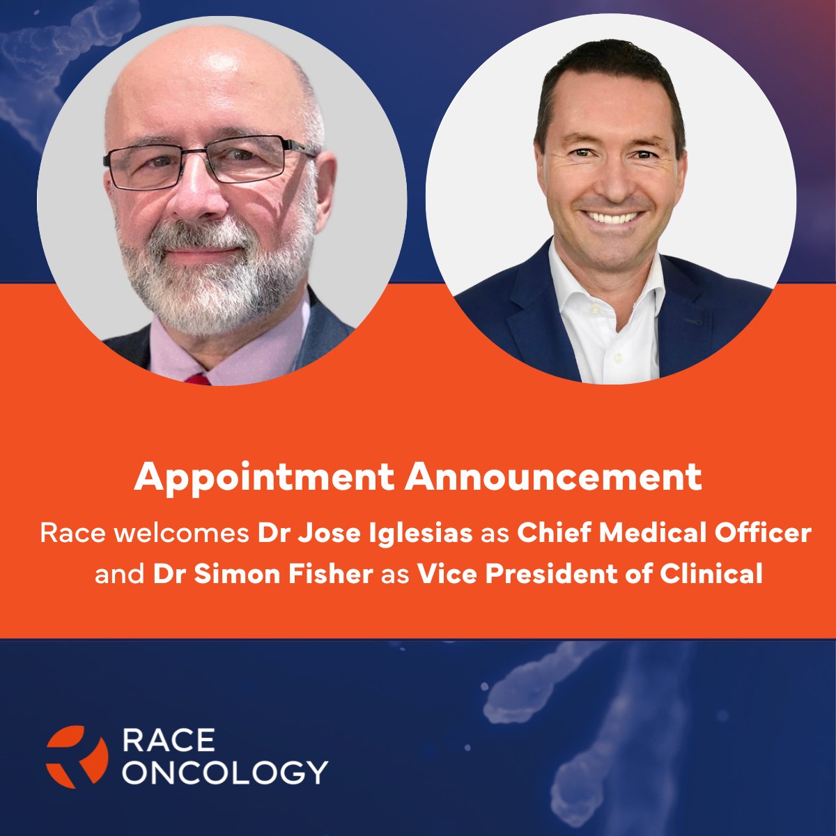 Race Oncology (@raceoncology) on Twitter photo <a href="/RaceOncology/">Race Oncology</a> welcomes internationally renowned pharma execs Dr Jose Iglesias as CMO and Dr Simon Fisher as VP of Clinical, as we continue building momentum with our RC220 clinical programs and commercial strategy. More here: shorturl.at/hn9qB
$RAC #GlobalExpertise <a href="/RaceOncology/">Race Oncology</a> welcomes internationally renowned pharma execs Dr Jose Iglesias as CMO and Dr Simon Fisher as VP of Clinical, as we continue building momentum with our RC220 clinical programs and commercial strategy. More here: shorturl.at/hn9qB
$RAC #GlobalExpertise