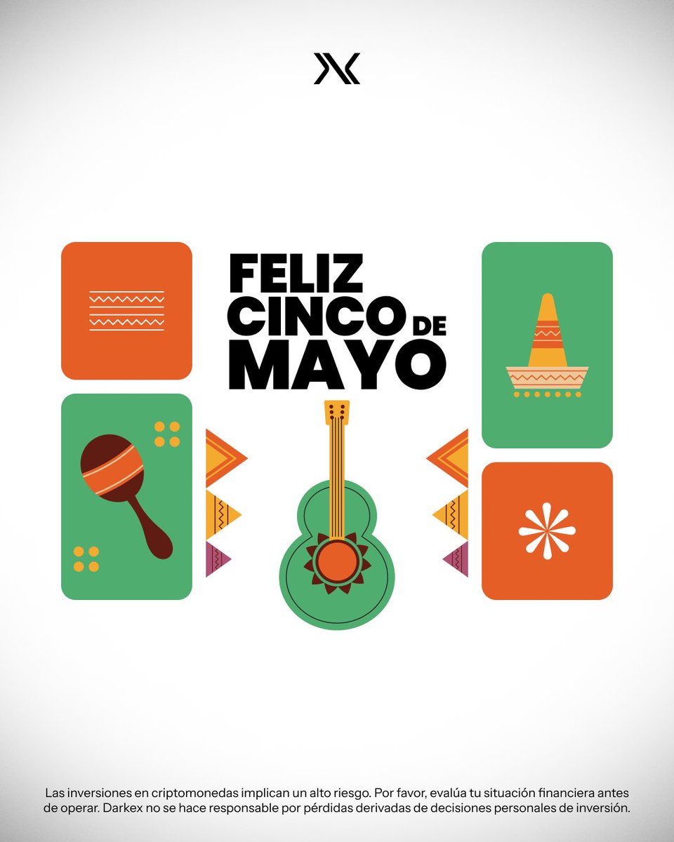¡Feliz Cinco de Mayo! 🇲🇽

Hoy celebramos la cultura, la música y la comunidad.
Desde #Darkex, brindamos por todas las victorias grandes y pequeñas. 🥂✨

#CincoDeMayo #CryptoConSabor #MexicanPride